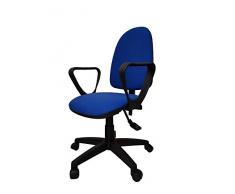 EUROPOLTRONE Poltrona da ufficio girevole operativa IRIS con braccioli, sedile regolabile certificata CATAS (Blu)