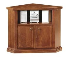 MAURYS MOBILE PORTA TV ANGOLARE ARTE POVERA IN LEGNO NOCE 72 X 63 X H80 CM