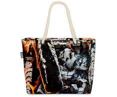 VOID Fuoco di campo Barbecue Camino Borsa da Spiaggia 58x38x16cm 23L Shopper Borsa della spesa viaggio beach bag