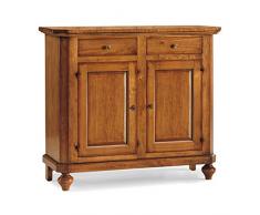 InHouse srls Credenza, Arte povera, in Legno massello e MDF con rifinitura in Noce Lucido - Mis. 104x43x98