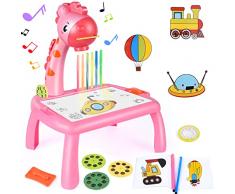 FORMIZON Traccia e Disegna Proiettore Giocattolo, Tavolo da Disegno per Bambini 2 3 5 anni, Proiettore di Pittura Disegno con Lavagnetta Cancellabile, Proiettore darte, Tavolo Lavagna per Bambini