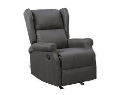 Cribel Arlette A Poltrona Relax in Tessuto, Reclinabile Manuale, con Poggiapiedi, Fumo
