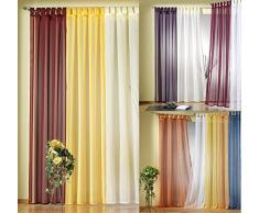 heimtexland - Tenda trasparente con passanti, in voile morbido, con righe a effetto, 245 x 130 cm (A x L), di facile applicazione a qualsiasi asta per tende, colori variBasta estrarle dalla confezione e appenderle Modello: 119, blu, 245 x 130 cm