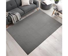 Tappeto Salotto Moderno Soggiorno Pelo Corto Motivo Scandinavo Motivo Boho 3D, Dimensione:120x160 cm, Colore:Antracite