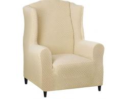 PWZYBXL Copripoltrona Con Orecchie Elasticizzato, Morbida Jacquard Fodere Per Poltrone A Orecchioni Antiscivolo Rimovibile Poltrona Protettiva Lavabile In Lavatrice Copridivano-color crema-1 Pezzo