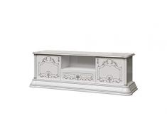 Interdesign24 Barock - Mobile per TV, Colore: Bianco/Argento Lucido