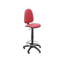 Piqueras Crespo e T04CP-Sgabello ergonomica, regolabile in altezza, anello parquet di ruote e poggiapiedi Granata