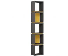 BAKAJI Libreria Scaffale 5 Ripiani Mensole in Legno MDF Bicolore Design Moderno Mobile Scaffalatura Colonna Modulare Arredamento Soggiorno Salotto Casa Ufficio 167 x 32 x 22 cm (Grigio)