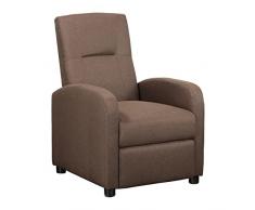 Totò Piccinni Poltrona Toledo Relax Reclinabile con Poggiapiedi Imbottita Confortevole (Tessuto, Marrone)