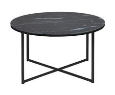 AC Design Furniture Tavolino da Caffè Antje, Nero, Vetro, L: 80 x P: 80 x H: 45 cm