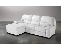 Dafnedesign.Com - Divano Letto 3 posti con penisola a Sinistra - Colore: Bianco - cm. 252 x 160 x 92h