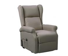 Cribel Arlette D Poltrona Relax in Tessuto, Movimento Elettrico con Funzione Alzapersona, Recrinabile, rivestimento in tessuto, Telecomando Incluso, Beige