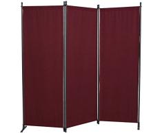 Angerer – Paravento 3 Pezzi in PE, Bordeaux, 165 x 2 x 165 cm, 630/006/07
