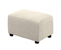 JHLD Elasticizzato Fodera per Pouf Rettangolare Copertura DellOttomano, Spandex A Quadri Jacquard Tessuto con Fondo Elastico Lavabile per Decorazione del Soggiorno-Beige-XL