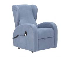 SIME POLTRONE Poltrona Relax alzapersona elettrica, micromolle, No Montaggio, Poltrona reclinabile Anziani Sicurezza CE Medicale DETRAIBILE 19% - Lola-1M-MISKY Azzurro Microfibra