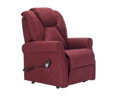 POLTRONE ITALIA Angela 2 motori Power Roller Poltrona Alzapersona Relax Detraibile 19% Carrello attivabile da telecomando schienale fiocco poltrona anziani poltrone reclinabili Rosso scuro