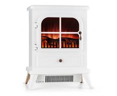 KLARSTEIN St. Moritz - Camino Elettrico, caminetto, Stufa elettrica, Riscaldamento Separato dalla Ventola, 1850 Watt, Legno Decorativo, Simulazione Fiamme, luminosità Regolabile, Bianco