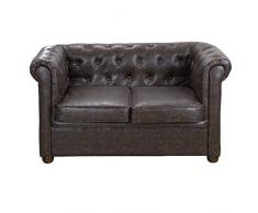 POSTQUAM | Divano Chesterfield Marrone, da 2 posti