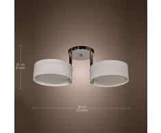 ALFRED® Lampadario moderno in acrilico in cromo con 2 lampadine, Flush Mount per studio / ufficio, camera da letto, Soggiorno (con finitura cromata)