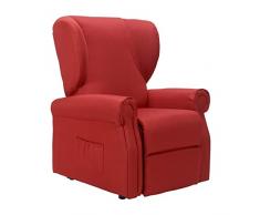 POLTRONE ITALIA Vanessa 2 motori Consegna al piano Poltrona Alzapersona reclinabile Detraibile 19% 2 ruote seduta micromolle antimacchia Rosso