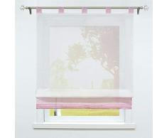 SCHOAL Tenda a pacchetto con passanti, in voile moderno, 1 pezzo, larghezza x altezza 100 x 155 cm, rosa