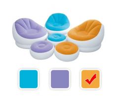 Poltrona Poltroncina Relax Gonfiabile Intex con Pouff Poggiapiedi Colore Arancio