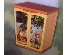 ARMADIO BASSO UP KIS 9801 PER CAMERETTA BAMBINI IN RESINA 68x39x85 cm WINNIE THE POOH CON 1 ripiano