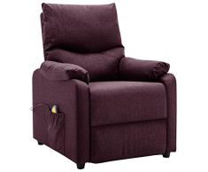 Festnight Poltrona Elettrica Massaggiante Reclinabile Viola Poltrone Salotto Sdraio Relax Poltroncine da Salotto Poltrone per Soggiorno in Tessuto Adatto per Soggiorno E Camera da Letto