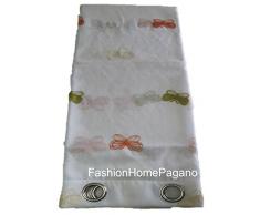 fashionhomepagano Pannello Tenda con Borchie Ricamato Disegno Farfalle Mis 140x280 cm