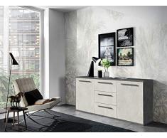 Zucca Mobili Madia Sorrento con 2 ante + 3 cassetti fr.resina chiara 2