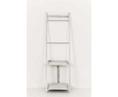 CLP Portasciugamani Yokohama in Legno di Paulonia I Portasalviette da Terra Stile Shabby Chic I Appendi Asciugamani, Colore:Antico Bianco