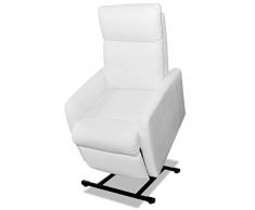 Tidyard Poltrona Elettrica Reclinabile Alzapersona in Similpelle 100-240 V, 50/60 Hz | Bianco
