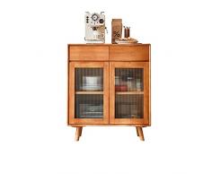 GPAIHOMRY Mobile Buffet Madia, Mobili Cucina con Ante in Vetro, Colore Ciliegio