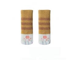 PCSACDF Hot Cat Meat Ball Chair Foot Cover Package Protection Stool Foot Cover Pad Double Thick Knit Table And Chair Leg Cover Knitting 2pcs Ginger Yellow