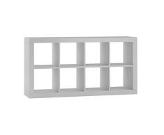 ADGO Kalax - Libreria, scaffale a cubo, mensola indipendente, divisorio, per soggiorno, ufficio, cameretta dei bambini, camera da letto, guardaroba, colore bianco (2 x 4)
