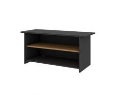 LEVIRA Mobile Porta TV Moderno, Supporto TV Adamas, 99 x 40 x 46 - Nero e Noce Tróia