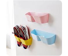 Yosoo 4stk Creativo mobili Decorazione plastica scarpiera per la Porta da Appendere appendibile per Porta Scarpe mensola festkleben Design della Porta scaffale per Scarpe