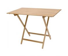 TAVOLO TAVOLINO PIEGHEVOLE BIRRERIA LEGNO NATURALE RICHIUDIBILE CAMPEGGIO GIARDINO CASA (60_x_100_cm)