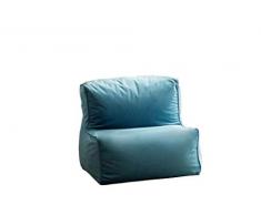 in velluto 68 x 68 x 68 cm, blu Chilly pilley Pouf a forma di L per bambini per sedia con schienale e chiusura lampo