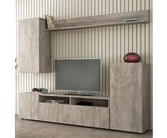 Milani Home s.r.l.s. Parete attrezzata Porta TV Soggiorno Moderna di Design 207x34x170 h