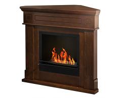 Decorspace Camino a Bioetanolo Angolare da terra Ford in legno 3,4 Kw per arredamento Moderno (Noce)