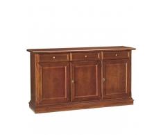 Credenza 3 Ante in Legno Arte Povera - Noce