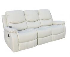ECO-DE Divano Massaggiante a 3 Posti Vibraluxe Color Beige Divano con Funzione Massaggio Totale ECO-8200