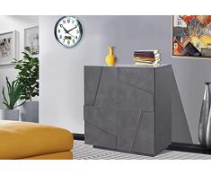 Dmora Credenza moderna a 2 ante, Made in Italy, Madia da cucina, Buffet di design da soggiorno, cm 81x44h86, colore Grigio Ardesia