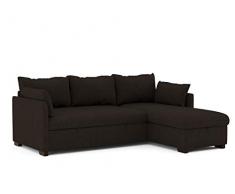 BUDWING Orlando Divano Letto ad Angolo con Contenitore a 3 posti, a Forma di L Chaise Longue a Sinistra o Destra Reversibile (Marrone)