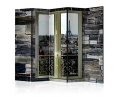 murando Paravento Finestra Paesaggio 225x172 cm Stampa bilaterale su Tela in TNT 100% Non Trasparente Parete Divisoria Interno Separatore Stanza Pieghevole Decorazioni Nero d-B-0153-z-c