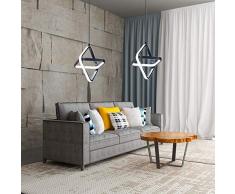 AUA Lampada a Sospensione LED, Lampadario a LED Moderno Piazza 20W Dimmerabile, per Camera da Letto e Soggiorno
