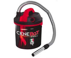 Ribimex PRCEN013BAT Aspiracenere a Batteria Cenebat 18 L-18v, Rosso/Nero, 18 L