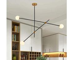 Lingkai Lampada a Sospensione Moderna con 3 Palline di Vetro Soffiato da 10 cm Lampadario Industriale Luce Pendente Illuminazione Interni per Camera da Letto, Soggiorno, Ristorante, Isola Cucina