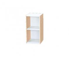 Iris Ohyama, Contenitore, Libreria, 2 ripiani regolabili, Moderno, Design, Ufficio, Camera da letto, Soggiorno, Space Saving Shelf UB-6030, Marrone chiaro